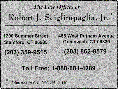 Attorney Robert J. Sciglimpaglia, Jr. Logo -- (203) 359-9515